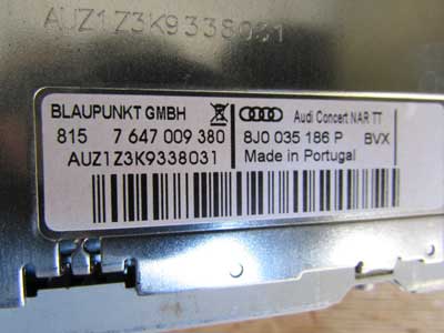Audi TT Mk2 8J OEM Concert Stereo CD Player Head Unit 8J0035186P 2008 200912